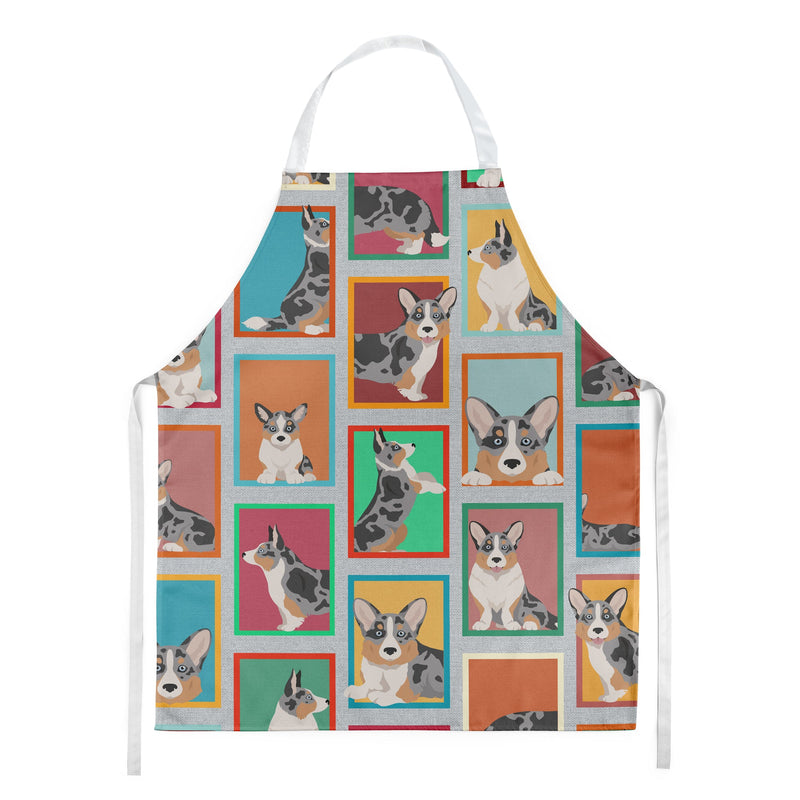 Lots of Blue Merle Welsh Cardigan Corgi Apron – Artist-Designed Kitchen, BBQ & Craft Apron