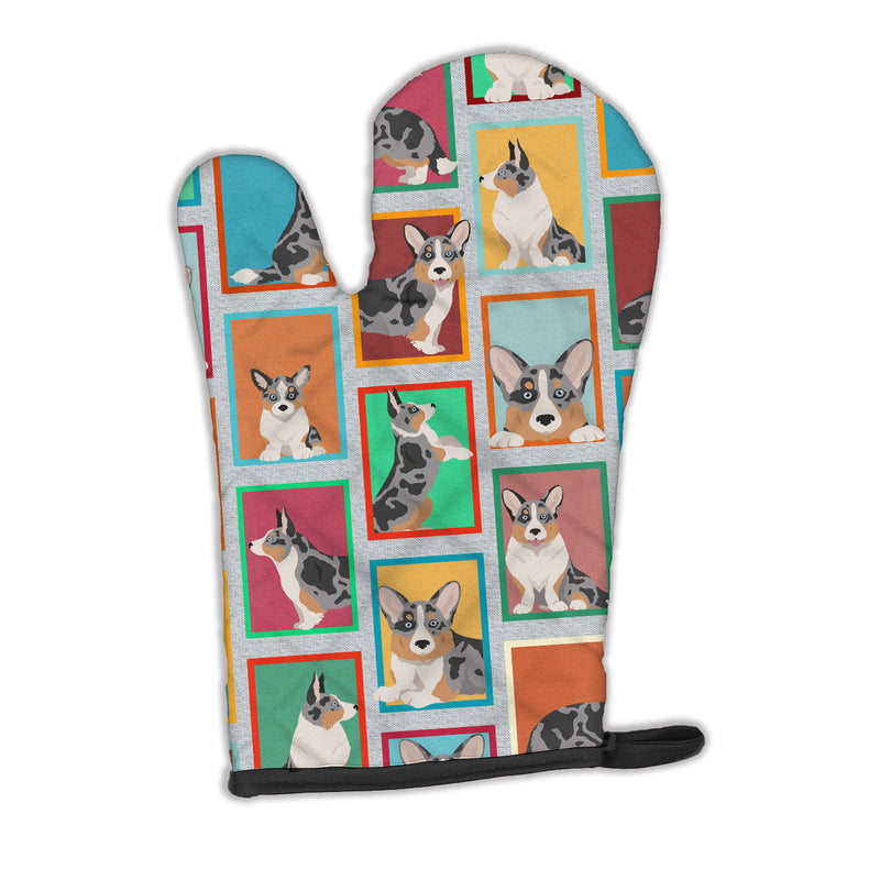 Lots of Blue Merle Welsh Cardigan Corgi Oven Mitt