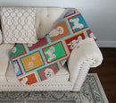 Lots of Bichon Frise Quilted Blanket 50x60 Artwork Pattern Quilted Throw Blanket for Bed, Couch, Sofa, Soft and Lightweight