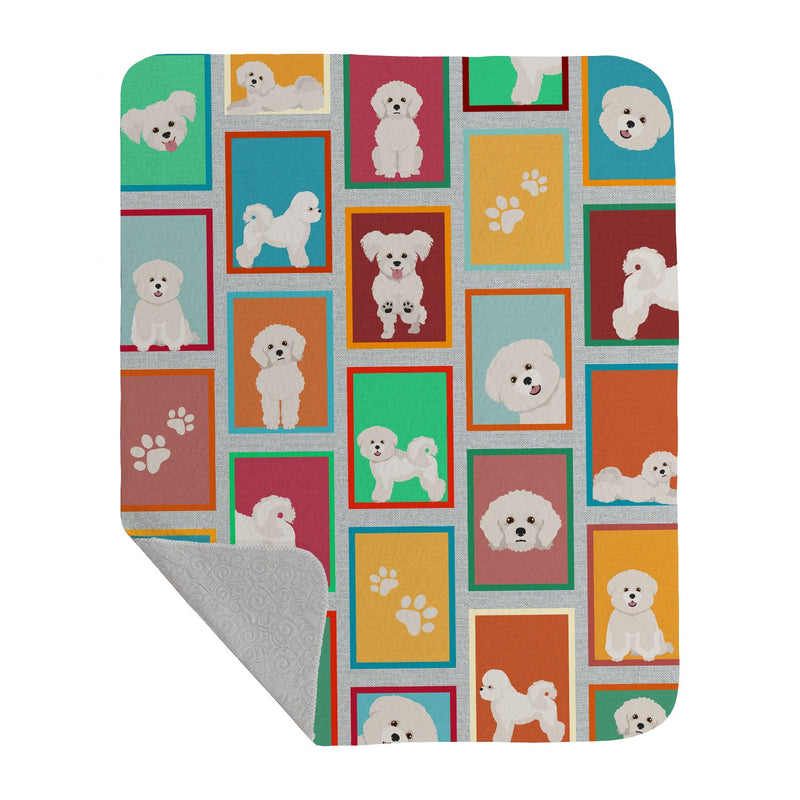 Lots of Bichon Frise Quilted Blanket 50x60