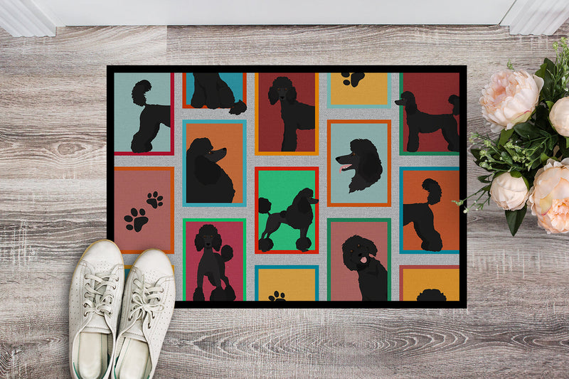 Lots of Black Standard Poodle Doormat - 24x36 Decorative Floor Mat – Indoor/Outdoor Rug with Artistic Flair