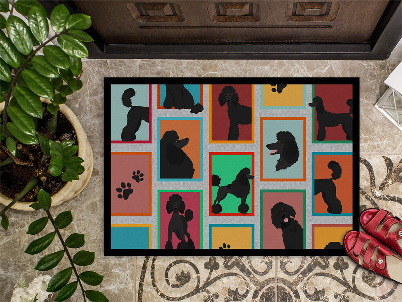 Lots of Black Standard Poodle Doormat - 24x36 Decorative Floor Mat – Indoor/Outdoor Rug with Artistic Flair