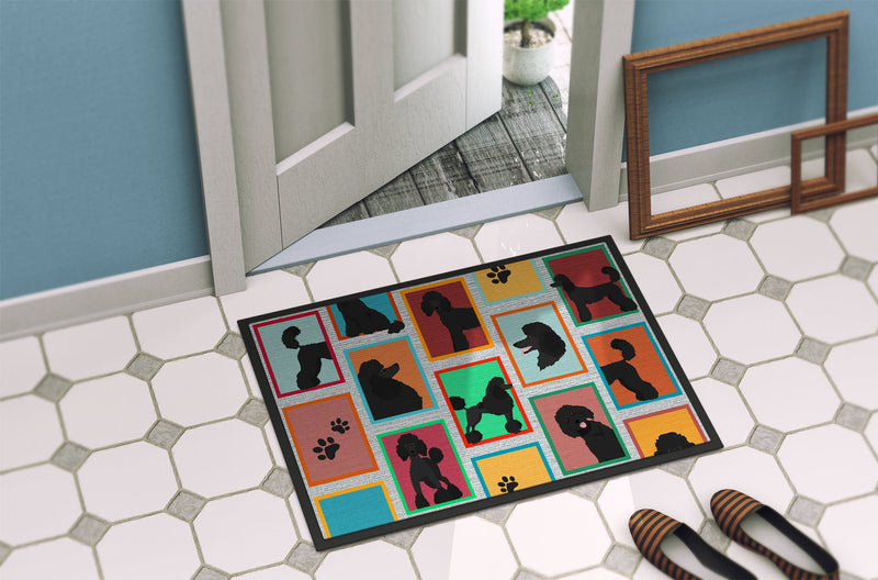 Lots of Black Standard Poodle Doormat - 24x36 Decorative Floor Mat – Indoor/Outdoor Rug with Artistic Flair