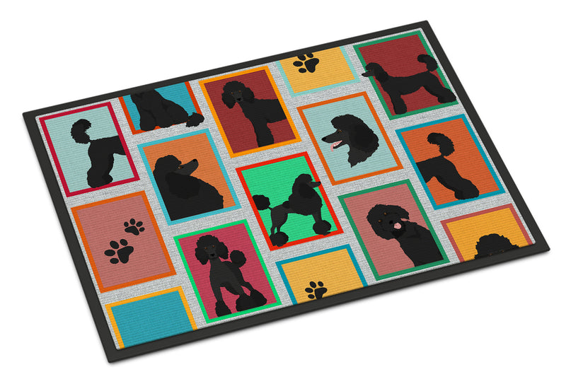 Lots of Black Standard Poodle Doormat - 24x36 Decorative Floor Mat – Indoor/Outdoor Rug with Artistic Flair