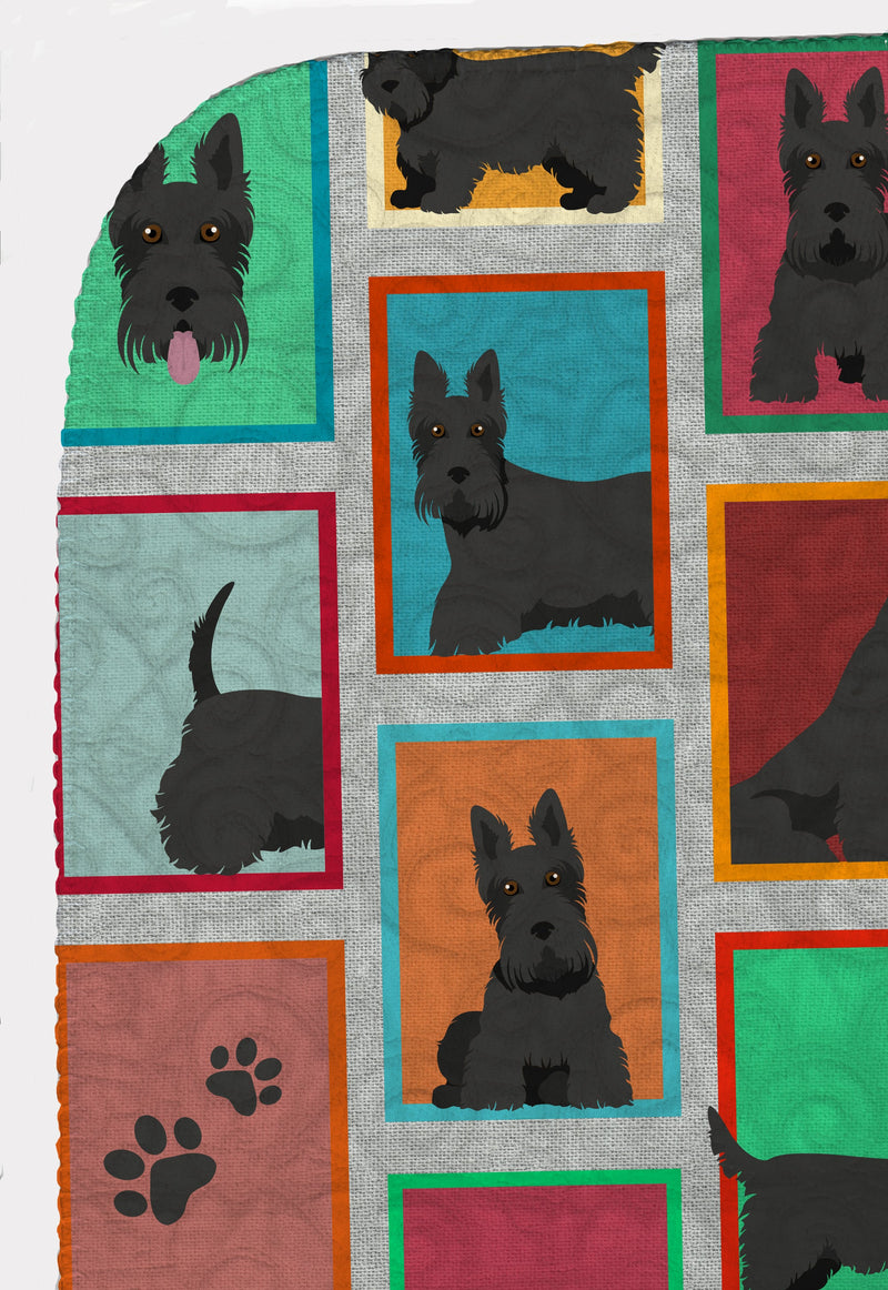 Lots of Scottish Terrier Quilted Blanket 50x60