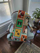 Lots of Border Collie Quilted Blanket 50x60 Artwork Pattern Quilted Throw Blanket for Bed, Couch, Sofa, Soft and Lightweight