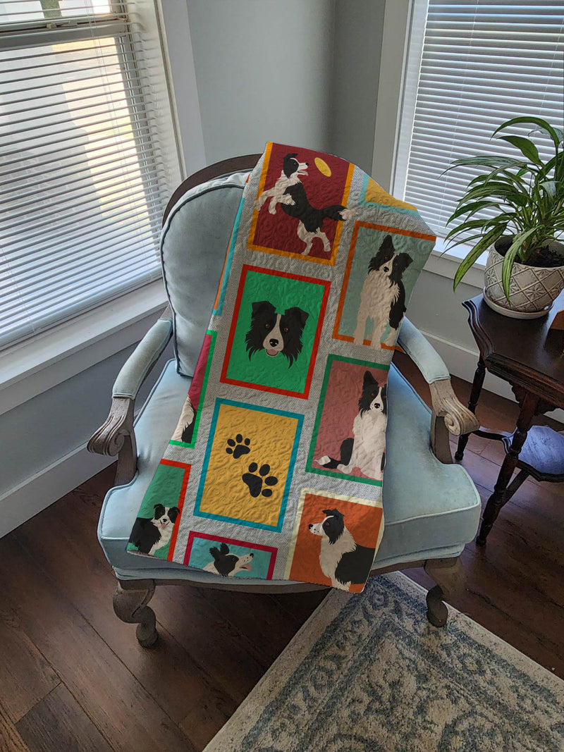 Lots of Border Collie Quilted Blanket 50x60