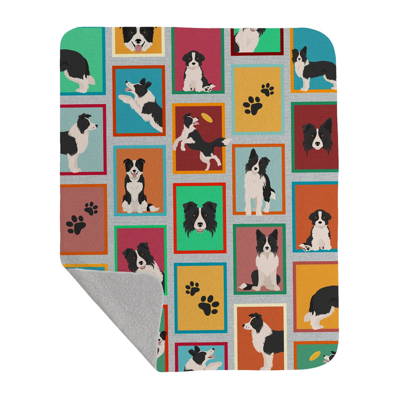 Lots of Border Collie Quilted Blanket 50x60