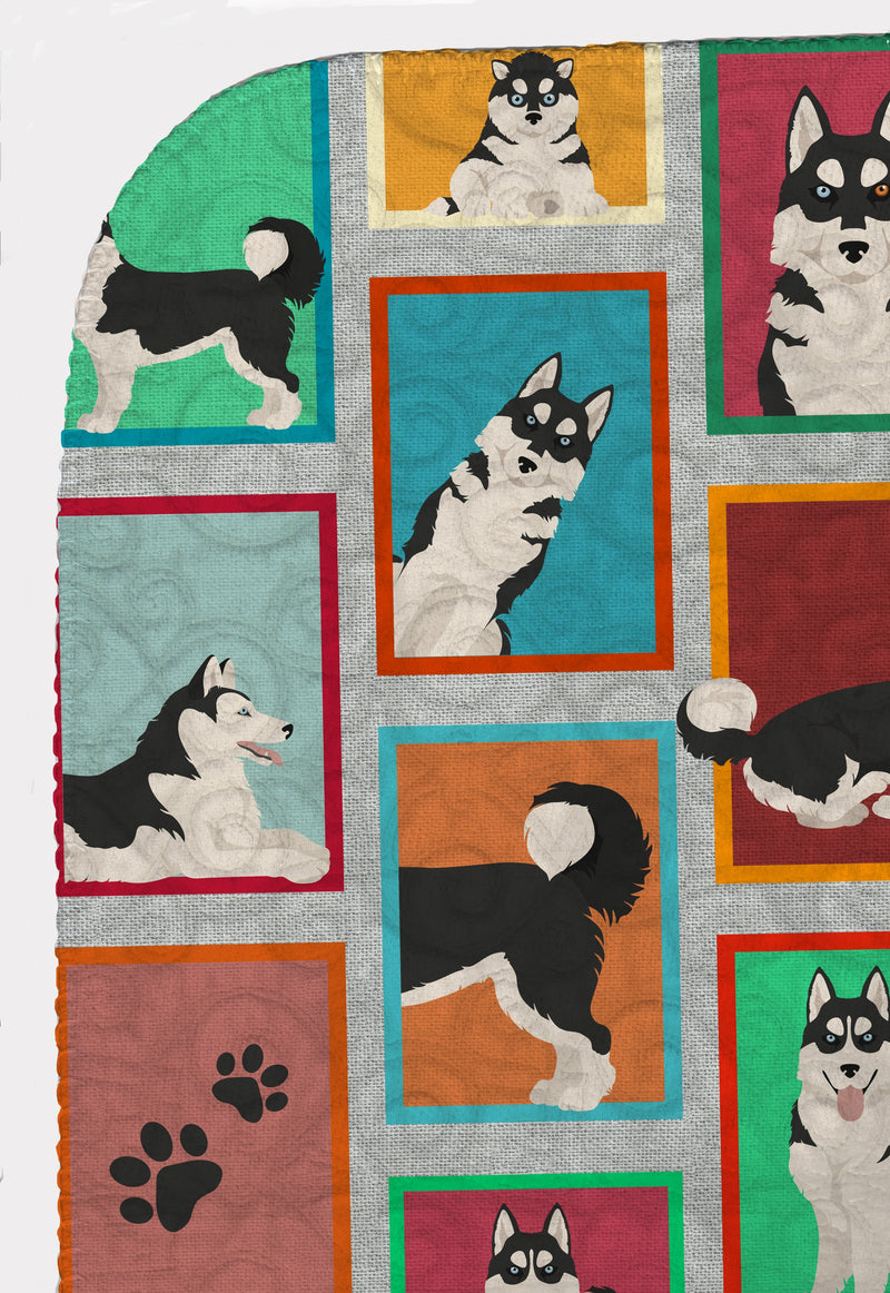 Lots of Siberian Husky Quilted Blanket 50x60