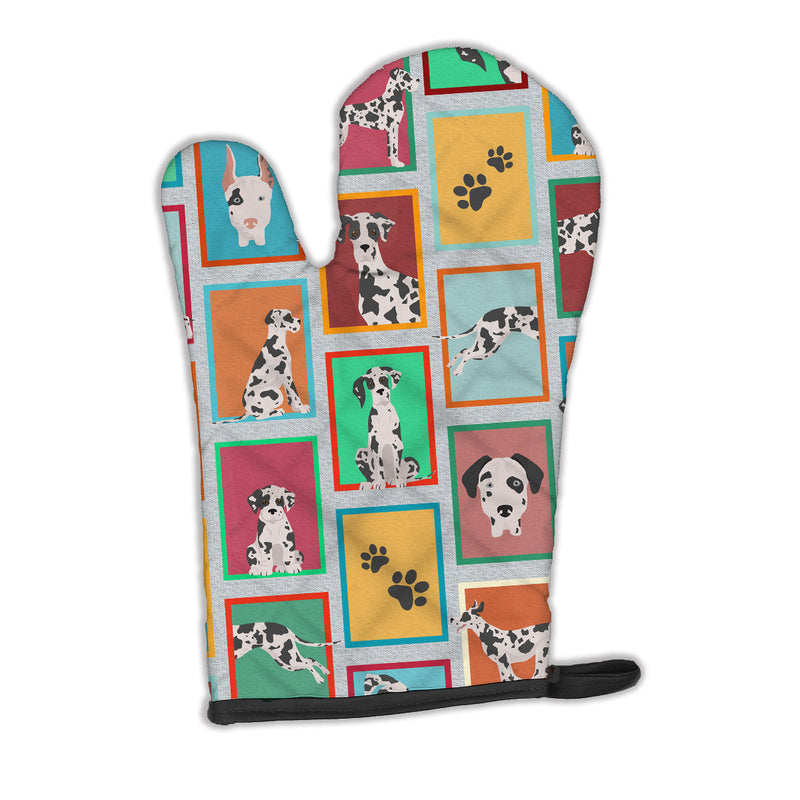 Lots of Harlequin Natural Ears Great Dane Oven Mitt