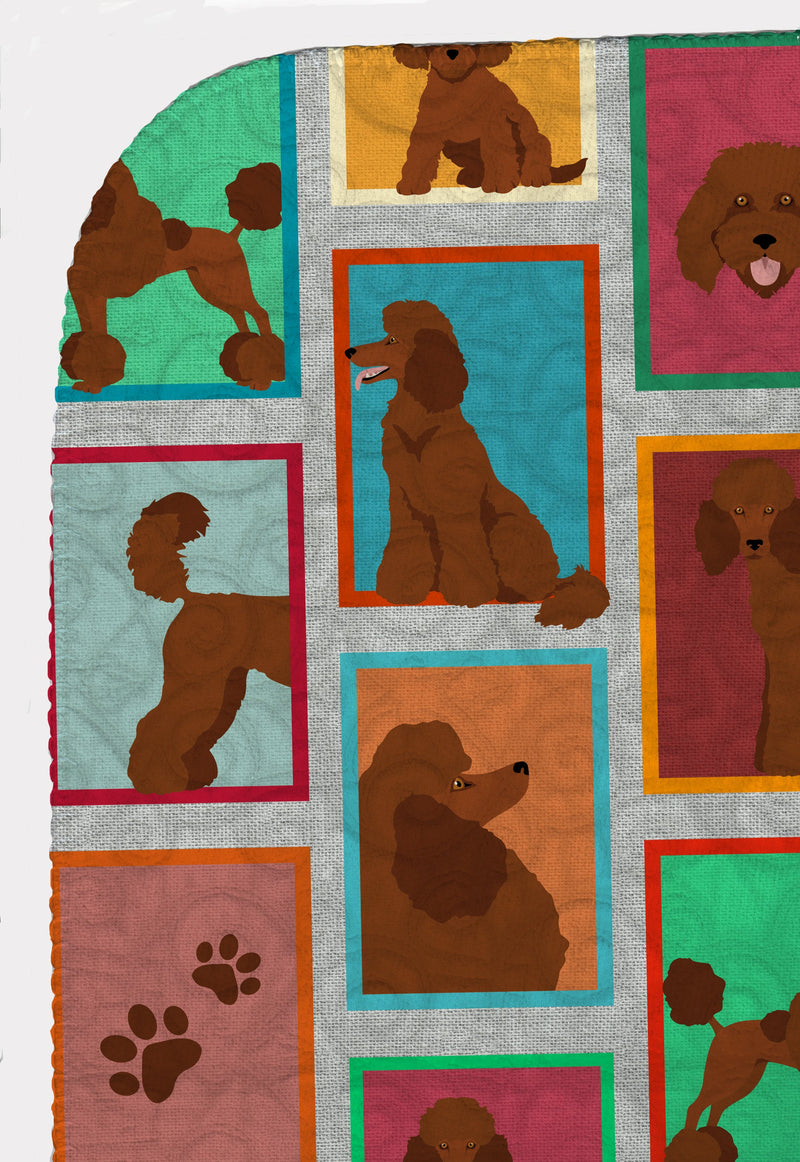 Lots of Chocolate Standard Poodle Quilted Blanket 50x60