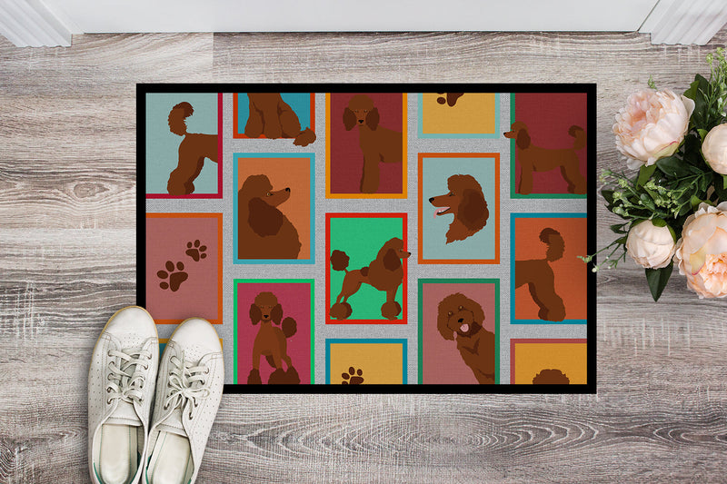 Lots of Chocolate Standard Poodle Doormat - 18x27 Decorative Floor Mat – Indoor/Outdoor Rug with Artistic Flair