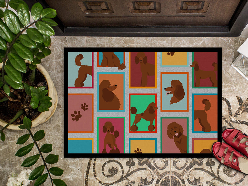 Lots of Chocolate Standard Poodle Doormat - 18x27 Decorative Floor Mat – Indoor/Outdoor Rug with Artistic Flair