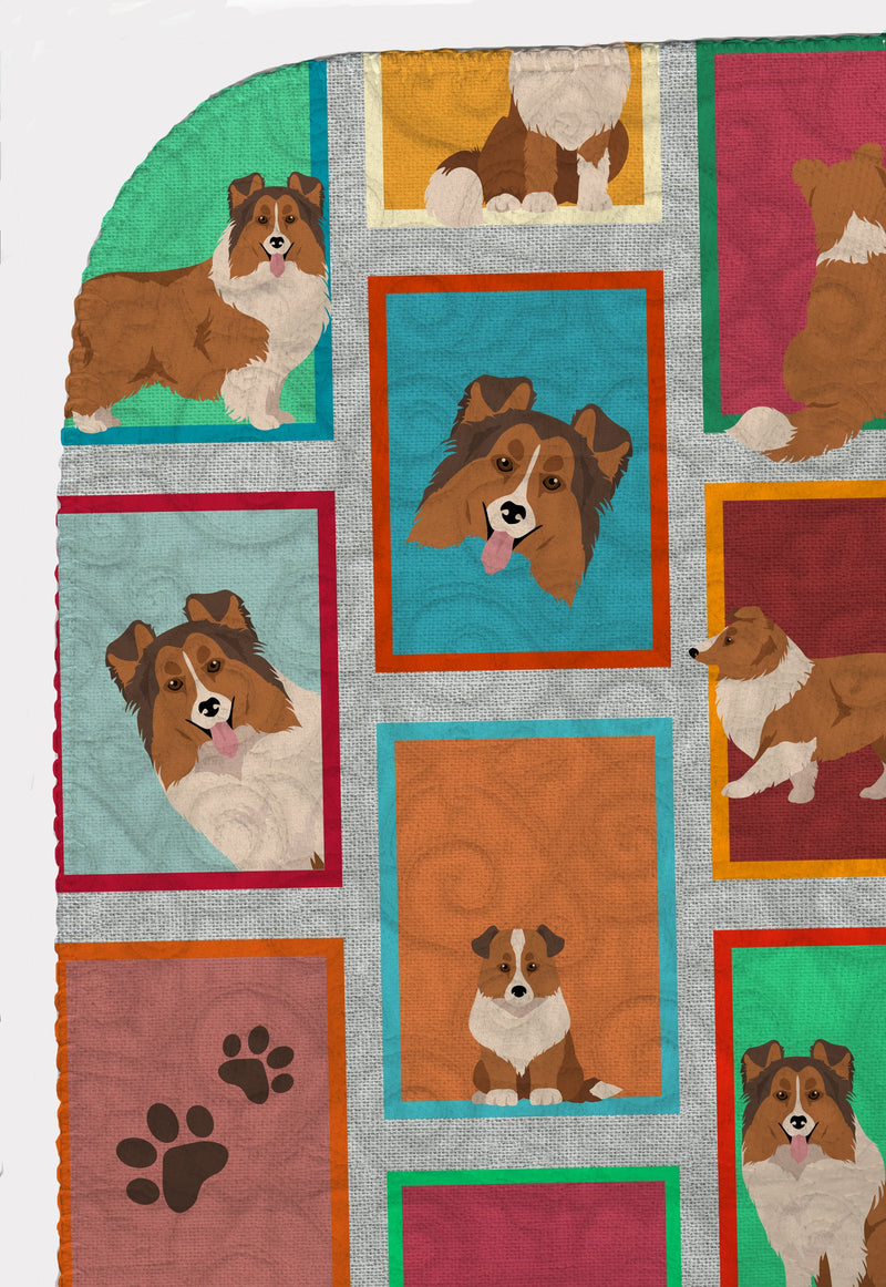 Lots of Sheltie Quilted Blanket 50x60