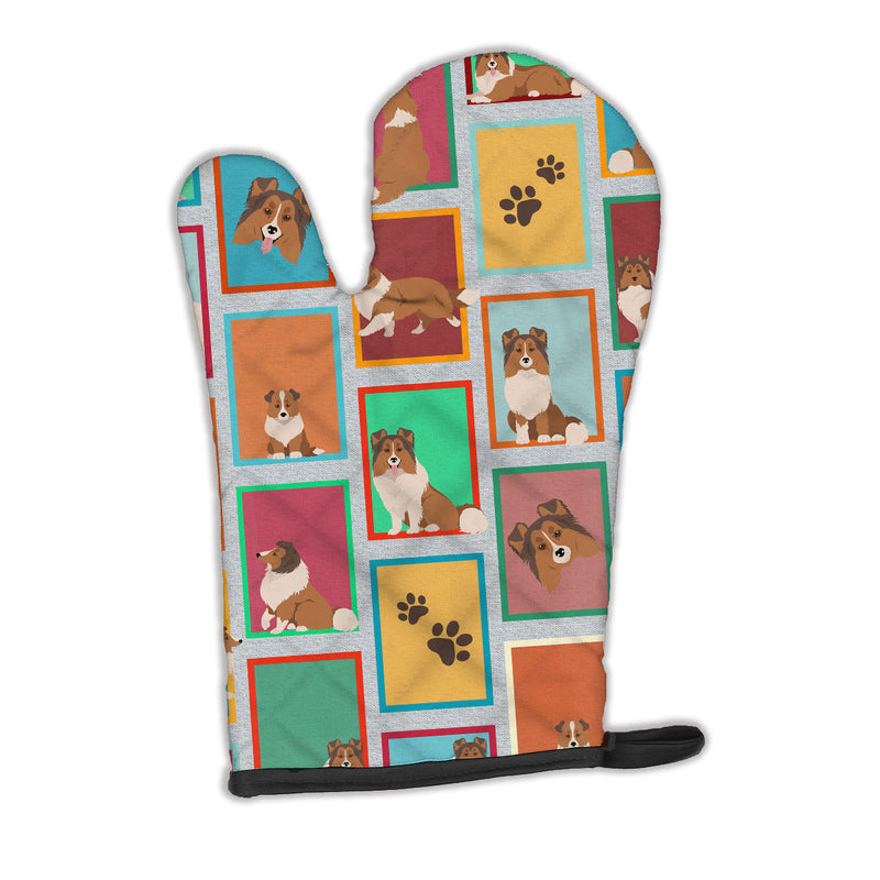 Lots of Sheltie Oven Mitt