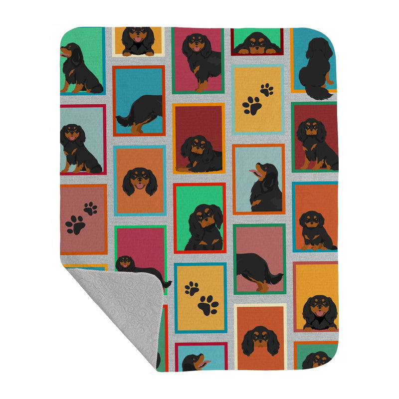 Lots of Black and Tan Cavalier King Charles Spaniel Quilted Blanket 50x60