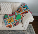 Lots of Black and White English Springer Spaniel Quilted Blanket 50x60 Artwork Pattern Quilted Throw Blanket for Bed, Couch, Sofa, Soft and Lightweight