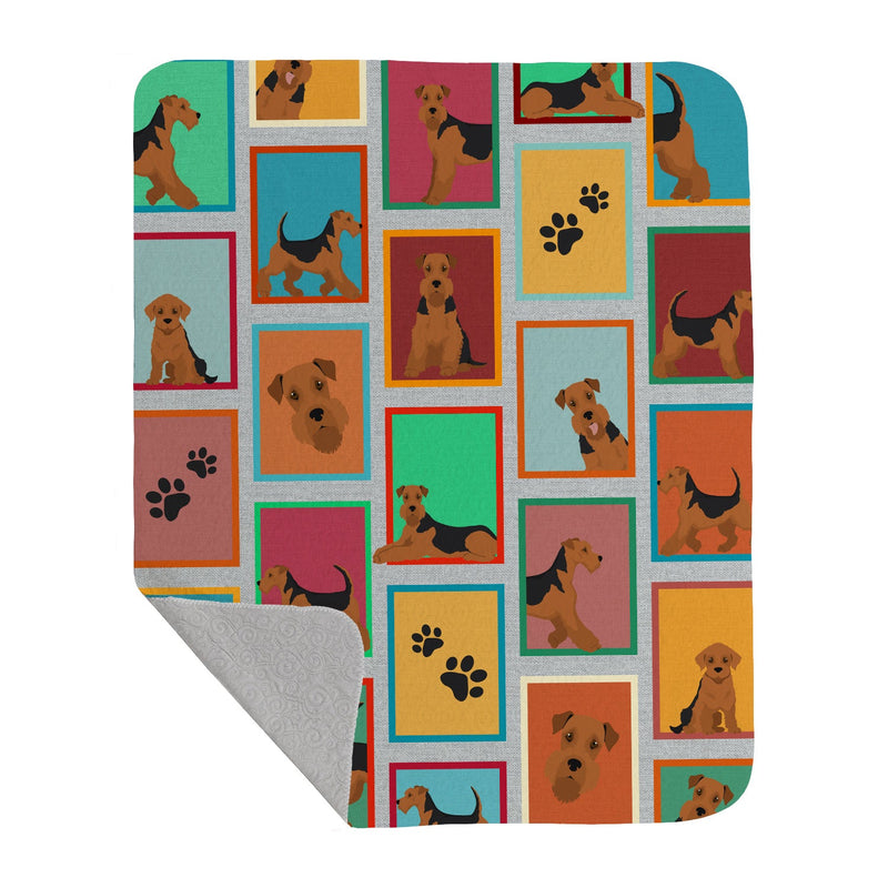 Lots of Airedale Terrier Quilted Blanket 50x60