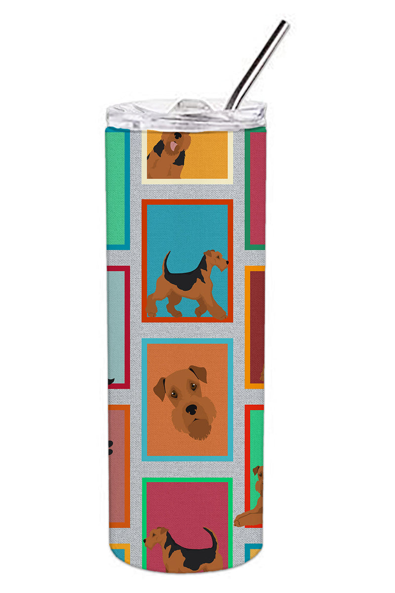 Lots of Airedale Terrier Stainless Steel 20 oz Skinny Tumbler