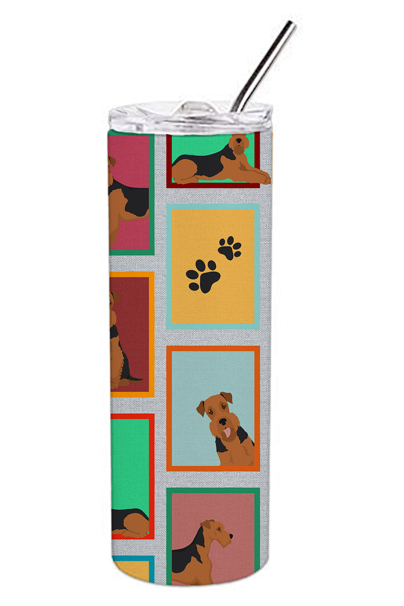 Lots of Airedale Terrier Stainless Steel 20 oz Skinny Tumbler