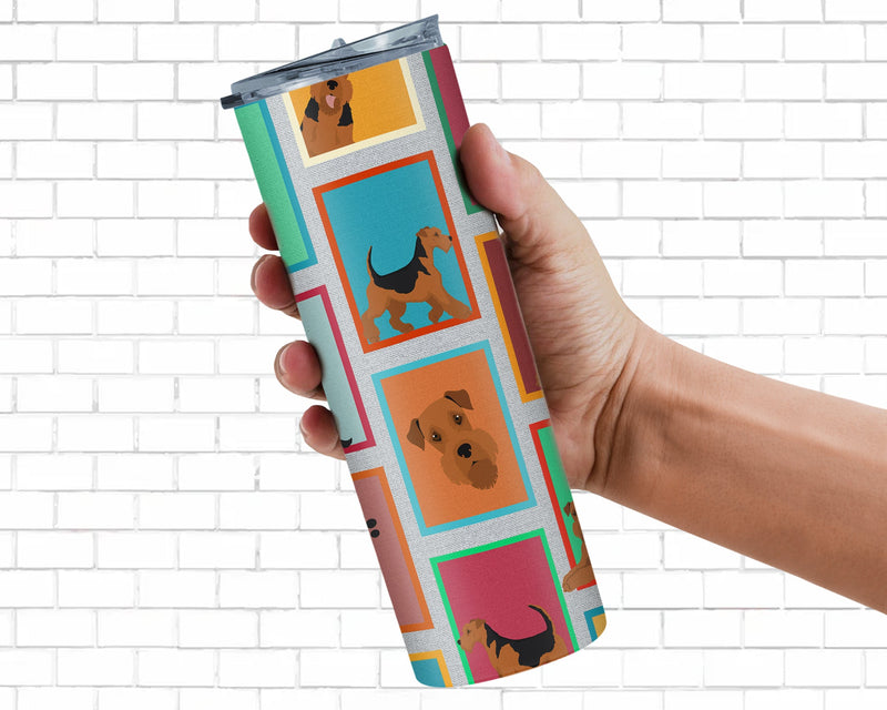 Lots of Airedale Terrier Stainless Steel 20 oz Skinny Tumbler