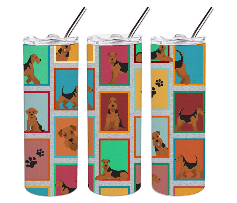 Lots of Airedale Terrier Stainless Steel 20 oz Skinny Tumbler