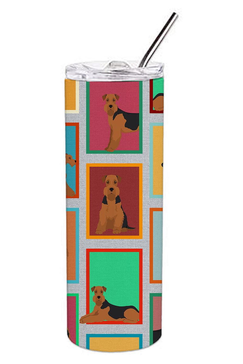 Lots of Airedale Terrier Stainless Steel 20 oz Skinny Tumbler