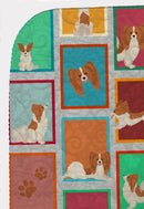 Lots of Red and White Papillon Quilted Blanket 50x60 Artwork Pattern Quilted Throw Blanket for Bed, Couch, Sofa, Soft and Lightweight