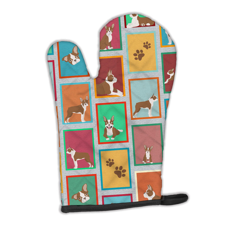 Lots of Red Boston Terrier Oven Mitt