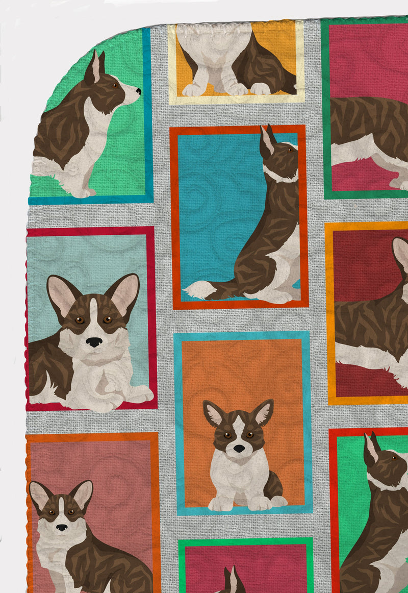 Lots of Brindle Cardigan Corgi Quilted Blanket 50x60