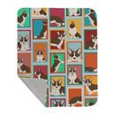 Lots of Brindle Cardigan Corgi Quilted Blanket 50x60 Artwork Pattern Quilted Throw Blanket for Bed, Couch, Sofa, Soft and Lightweight