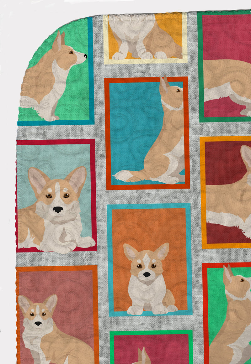 Lots of Fawn Cardigan Corgi Quilted Blanket 50x60