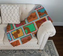 Lots of Red Dachshund Quilted Blanket 50x60 Artwork Pattern Quilted Throw Blanket for Bed, Couch, Sofa, Soft and Lightweight