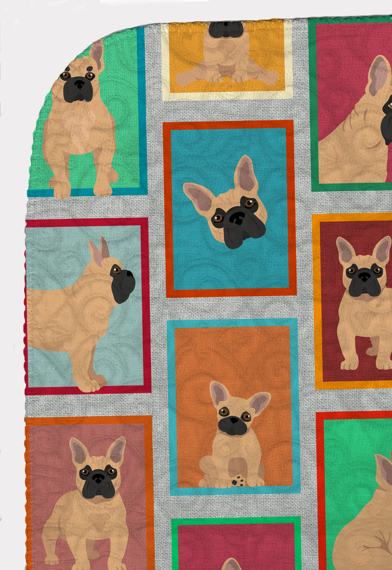 Lots of Fawn French Bulldog Quilted Blanket 50x60