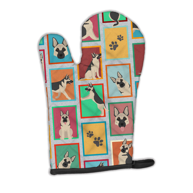 Lots of Black and Silver German Shepherd Oven Mitt