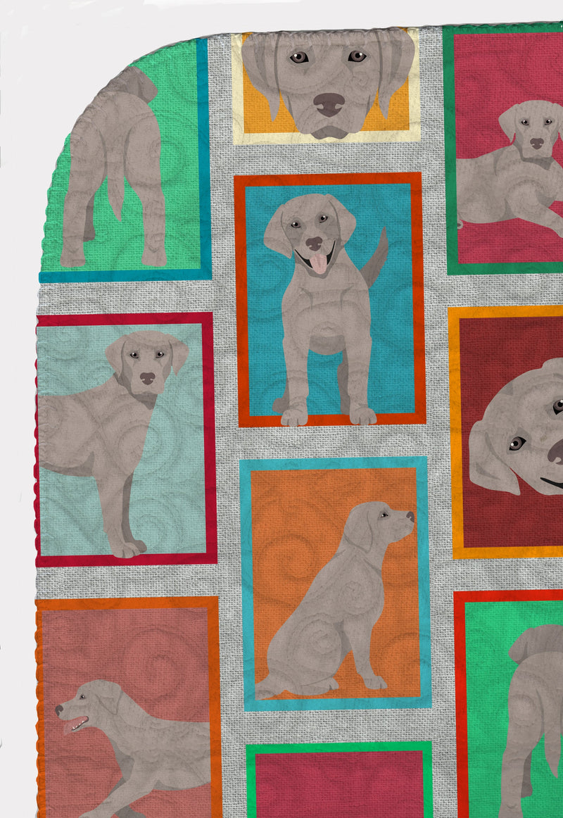 Lots of Grey Labrador Retriever Quilted Blanket 50x60