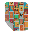 Lots of Apricot Pug Quilted Blanket 50x60 Artwork Pattern Quilted Throw Blanket for Bed, Couch, Sofa, Soft and Lightweight