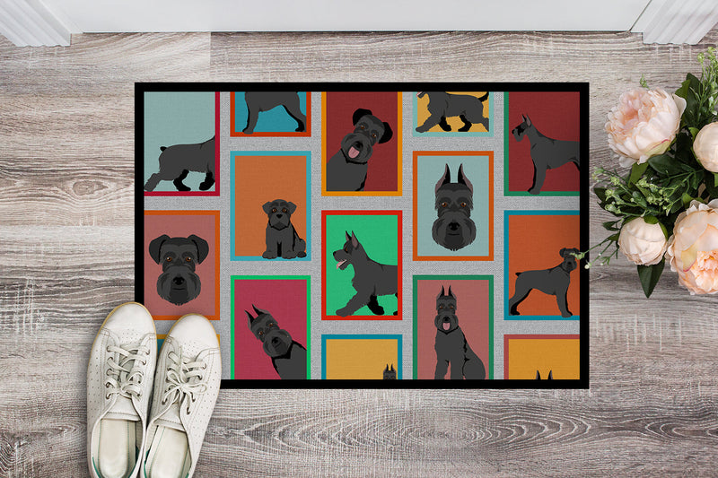Lots of Black Schnauzer Doormat - 24x36 Decorative Floor Mat – Indoor/Outdoor Rug with Artistic Flair