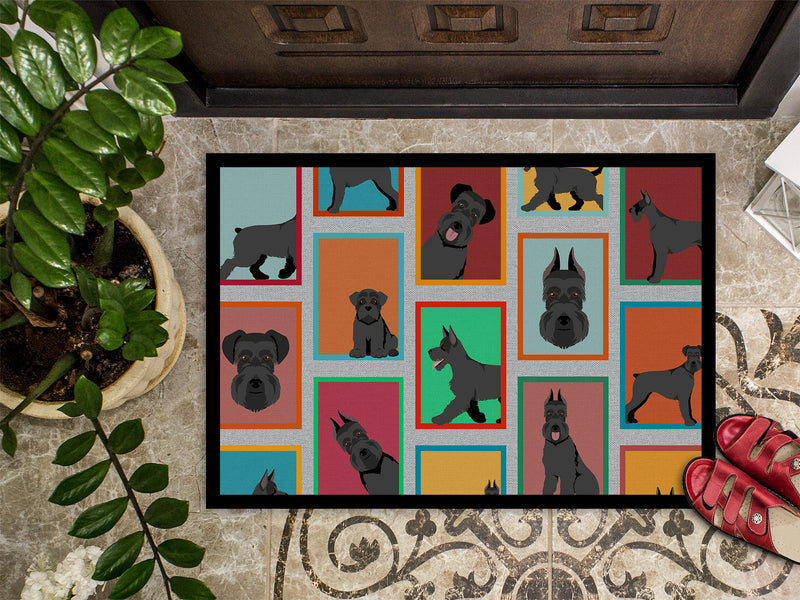 Lots of Black Schnauzer Doormat - 24x36 Decorative Floor Mat – Indoor/Outdoor Rug with Artistic Flair