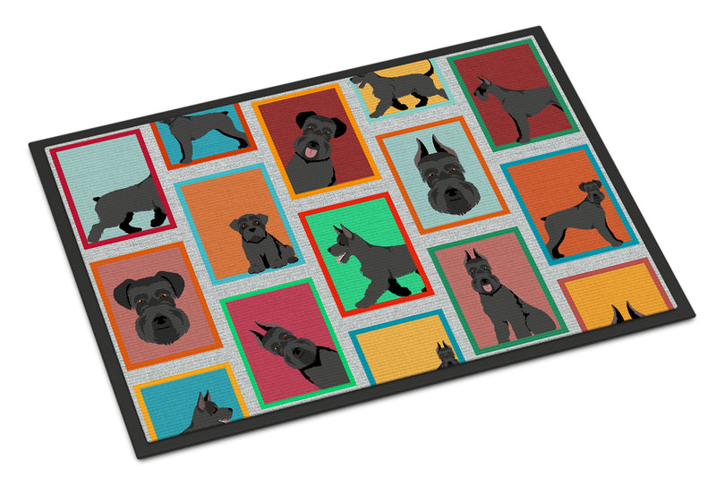 Lots of Black Schnauzer Doormat - 24x36 Decorative Floor Mat – Indoor/Outdoor Rug with Artistic Flair
