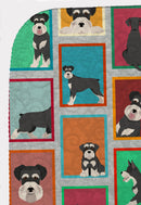 Lots of Black and Silver Schnauzer Quilted Blanket 50x60 Artwork Pattern Quilted Throw Blanket for Bed, Couch, Sofa, Soft and Lightweight