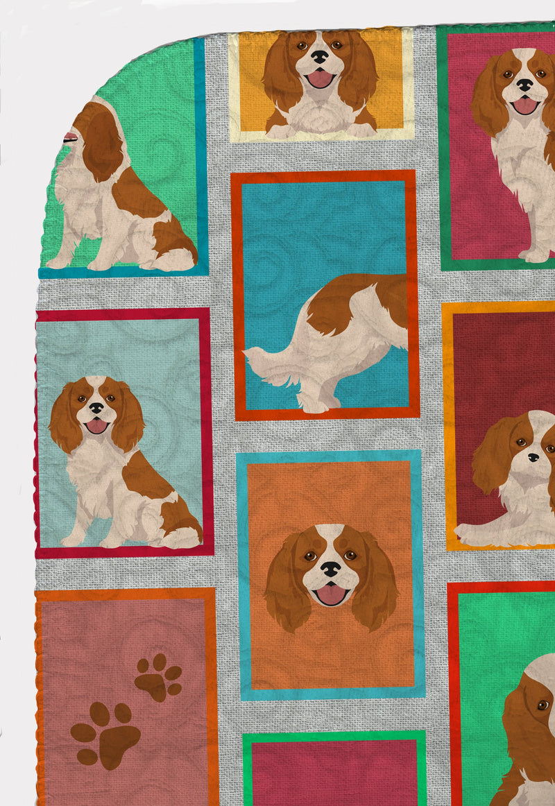 Lots of Blenheim Cavalier Spaniel Quilted Blanket 50x60