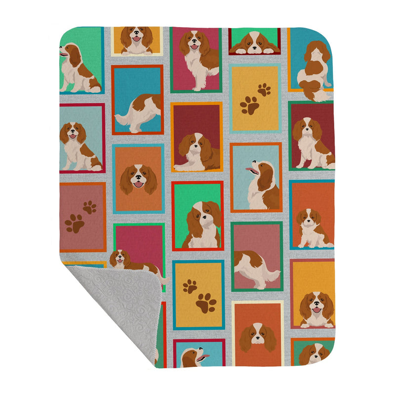 Lots of Blenheim Cavalier Spaniel Quilted Blanket 50x60