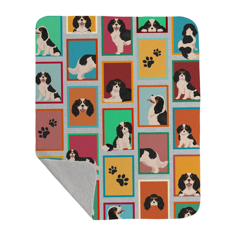 Lots of Tricolor Cavalier Spaniel Quilted Blanket 50x60