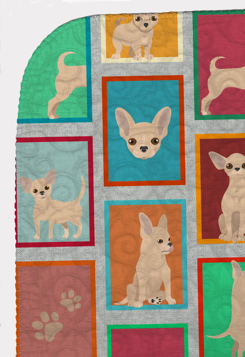 Lots of Cream Chihuahua Quilted Blanket 50x60