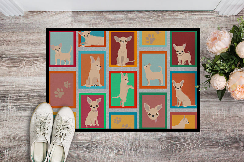 Lots of Cream Chihuahua Doormat - 18x27 Decorative Floor Mat – Indoor/Outdoor Rug with Artistic Flair