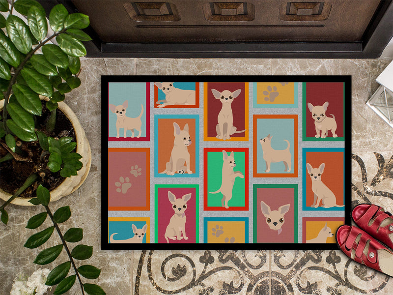 Lots of Cream Chihuahua Doormat - 18x27 Decorative Floor Mat – Indoor/Outdoor Rug with Artistic Flair