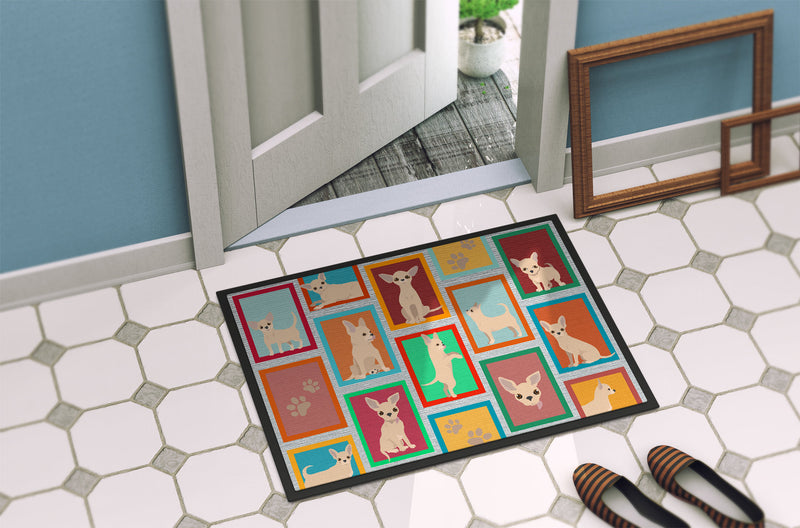 Lots of Cream Chihuahua Doormat - 18x27 Decorative Floor Mat – Indoor/Outdoor Rug with Artistic Flair