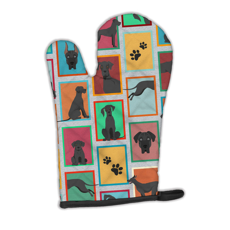 Lots of Black Great Dane Oven Mitt