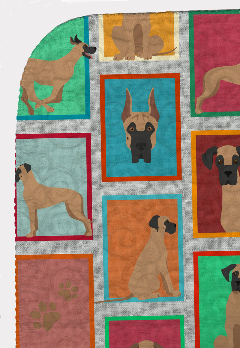 Lots of Fawn Great Dane Quilted Blanket 50x60